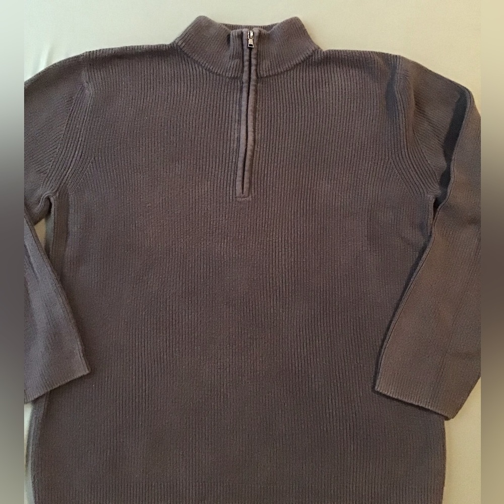 Men’s Calvin Klein brown XL 1/4 zip mock turtleneck cotton sweater